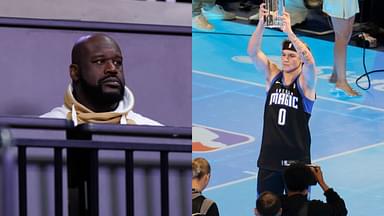 Shaquille O'Neal (L) and Mac McClung (R)