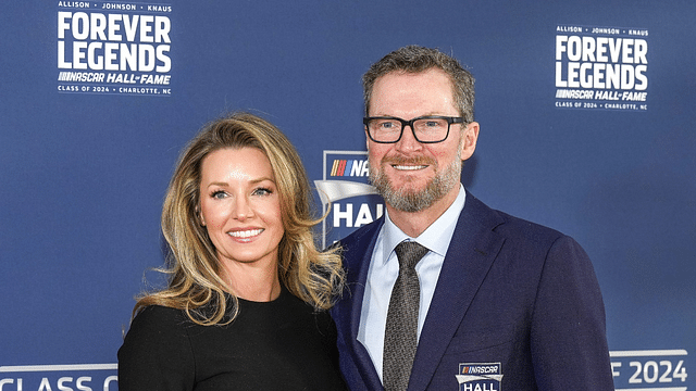 Dale Earnhardt Jr. and his wife Amy during the red carpet at Charlotte Convention Center Crown Ballroom.