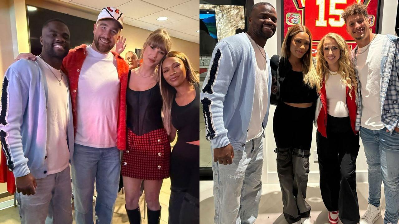 Frances Tiafoe, Travis Kelce, Taylor Swift, Ayan Broomfield, Brittany Mahomes, Patrick Mahomes