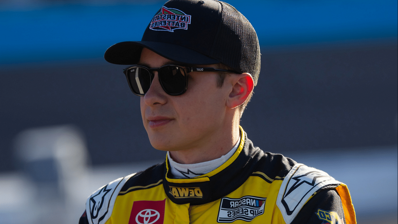 Nov 9, 2024; Avondale, Arizona, USA; NASCAR Cup Series driver Christopher Bell (20) during qualifying for the Championship race at Phoenix Raceway. Mandatory Credit: Mark J. Rebilas-Imagn Images