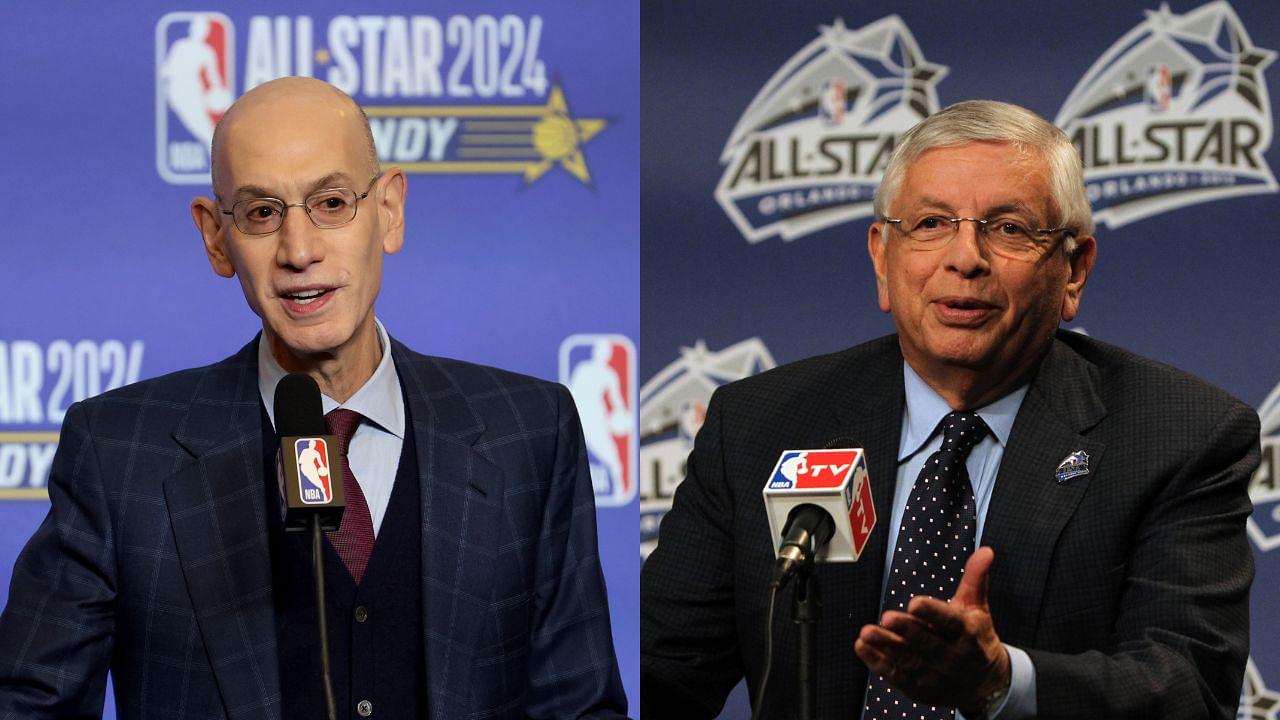 Adam Silver (L) and David Stern (R)