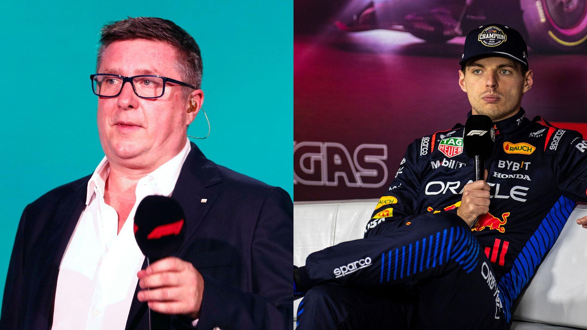 David Croft (L) and Max Verstappen (R)