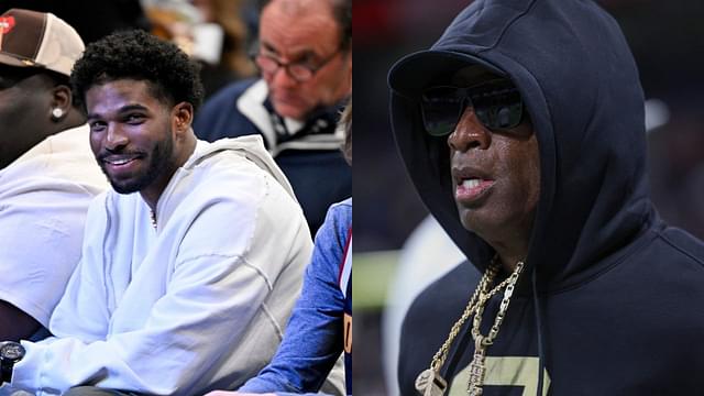 WATCH: Shedeur Sanders Puzzled at Mavericks Game as Father Deion Sanders Asks for TNT’s Greg Anthony’s Jacket