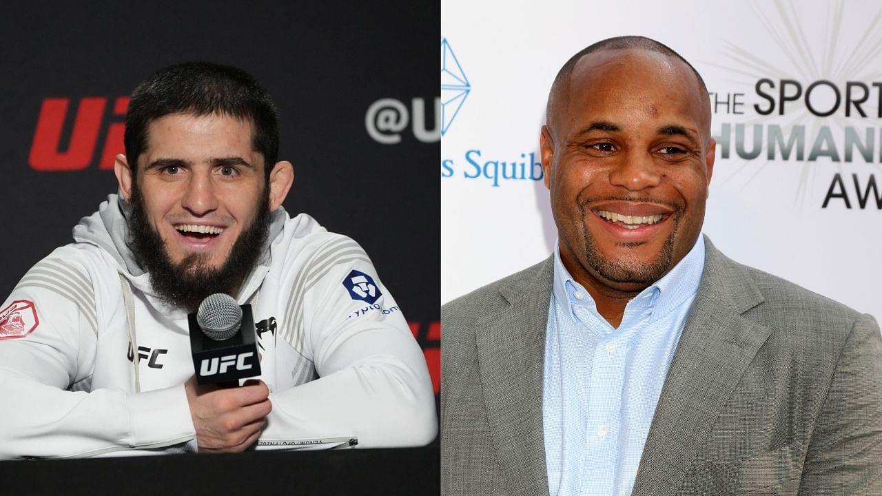 Islam Makhachev (L), Daniel Cormier (R)