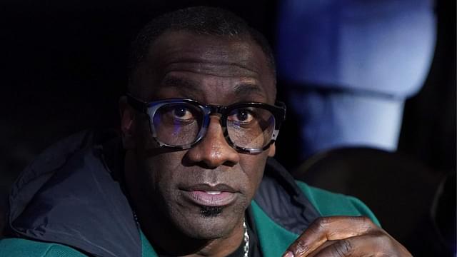 Former NFL player Shannon Sharpe looks on in the second half of the in season tournament championship final between the Indiana Pacers and the Los Angeles Lakers at T-Mobile Arena.