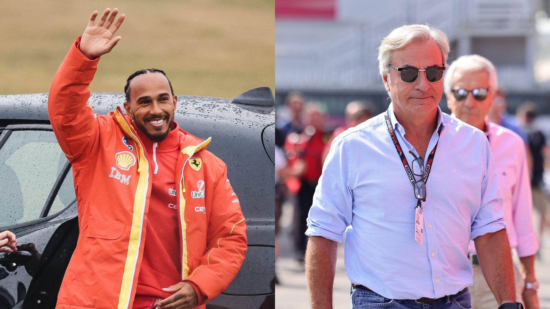 Lewis Hamilton (L) and Carlos Sainz Sr. (R)