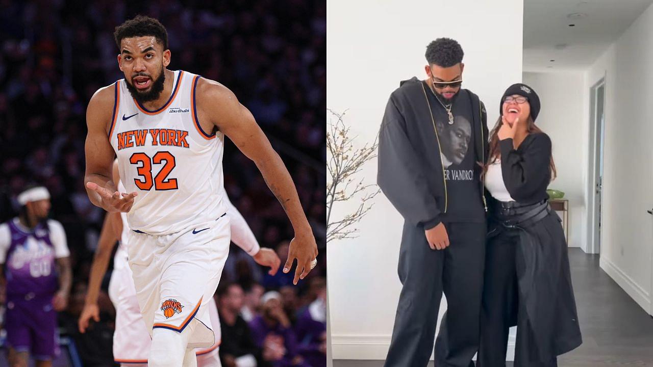 Karl-Anthony Towns(L) and Jordyn Woods(R)