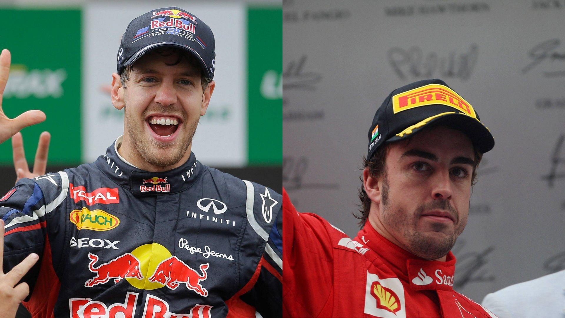 Sebastian Vettel (L) and Fernando Alonso (R)