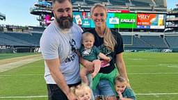 Kylie Kelce with her husband Jason Kelce and their three daughters