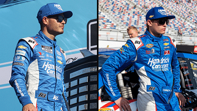 Kyle Larson (L) and Corey Day (R). Left Image Credit: Imagn. Right Image Credit: Corey Day X account.