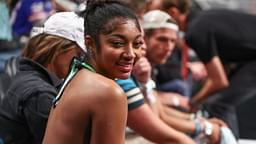 Chicago Sky forward Angel Reese attends game five of the 2024 WNBA Finals at Barclays Center.