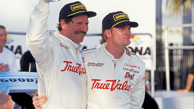 Unknown Date; Daytona, FL, USA; FILE PHOTO; NASCAR driver Dale Earnhardt Sr and Dale Earnhardt Jr in victory lane after Earnhardt Sr. won the IROC race at Daytona International Speedway. Mandatory Credit: Photo By Imagn Images (c) Copyright Imagn Images