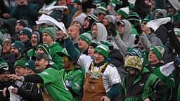 Philadelphia Eagles fans against the Los Angeles Rams in a 2025 NFC divisional round game at Lincoln Financial Field.