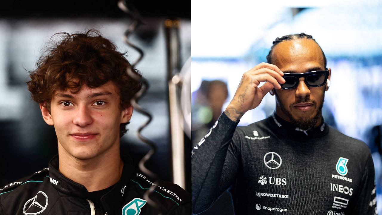 Andrea Kimi Antonelli(L), Lewis Hamilton(R)