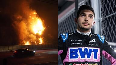 Los Angeles Wildfires (L) and Esteban Ocon (R)