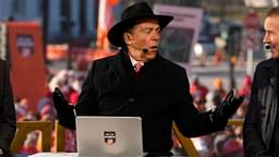 Ohio State head coach Ryan Day sits with Nick Saban and Kirk Herbstreit on the set of ESPN College GameDay prior to the College Football Playoff first round game between the Ohio State Buckeyes and Tennessee Volunteers in Columbus on Dec. 21, 2024