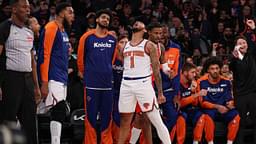 New York Knicks guard Cameron Payne (1) reacts after making a three point basket during the second half against the Memphis Grizzlies at Madison Square Garden