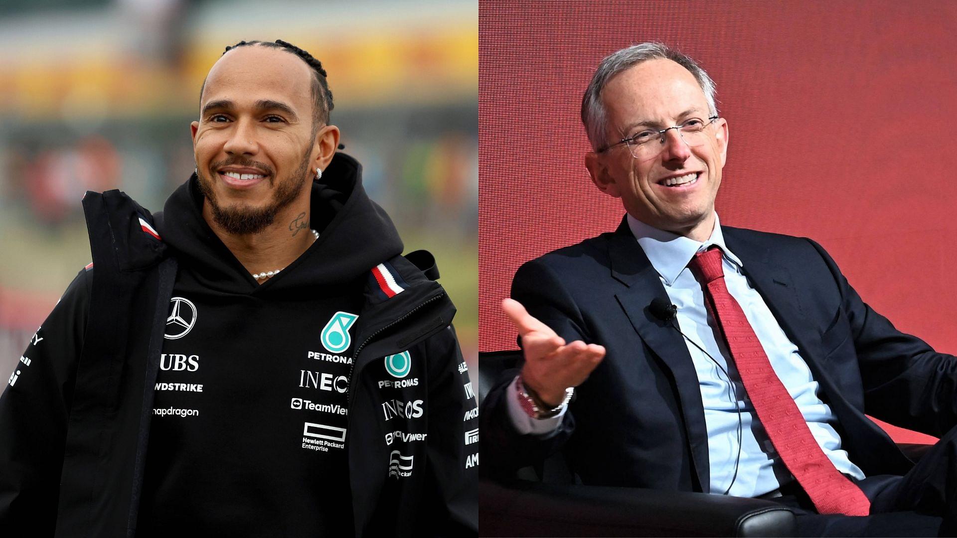 Lewis Hamilton (L) and Benedetto Vigna (R)