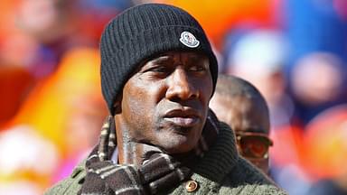 Denver Broncos former tight end Shannon Sharpe in attendance against the New England Patriots in the AFC Championship football game at Sports Authority Field at Mile High.