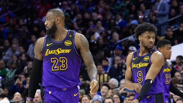 LeBron and Bronny James NBA: Los Angeles Lakers at Philadelphia 76ers