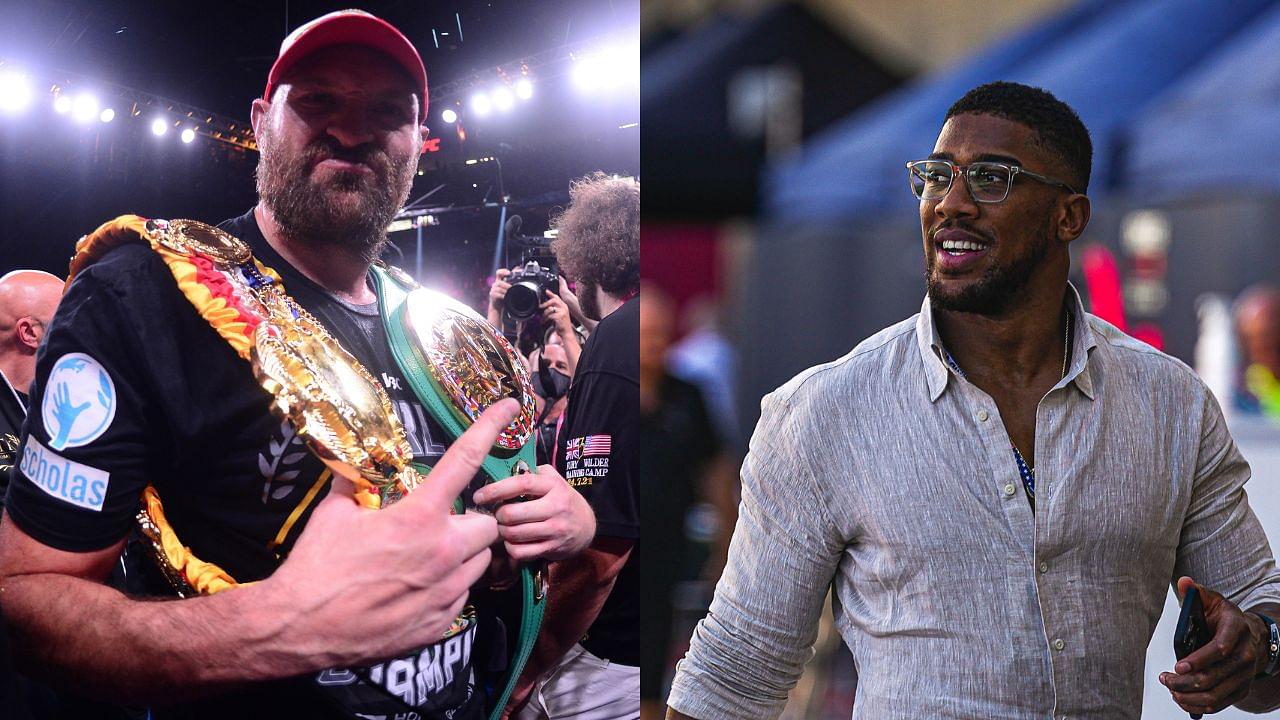 Tyson Fury (L), Anthony Joshua (R)