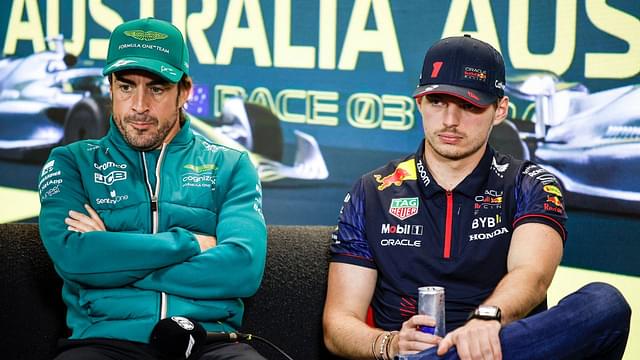 14 Fernando Alonso (ESP, Aston Martin Aramco Cognizant F1 Team), 1 Max Verstappen (NLD, Oracle Red Bull Racing), F1 Grand Prix of Australia at Albert Park Circuit on March 30, 2023 in Melbourne, Australia