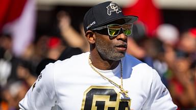 Colorado Buffalos head coach Deion Sanders against the Arizona Wildcats at Arizona Stadium.