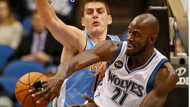 Nikola Jokic (L) and Kevin Garnett (R)