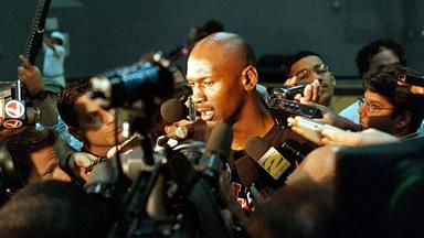 Michael Jordan after Bulls practice in Miami in 1997