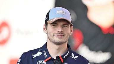 Oracle Red Bull Racing driver Max Verstappen (1) of Team Netherlands smiles to the crowd during a fan forum before the Sprint Race in the 2024 Formula One US Grand Prix at Circuit of the Americas.