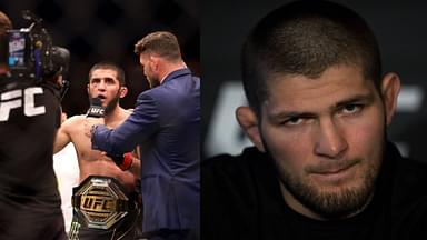 Islam Makhachev (L), Khabib Nurmagomedov (R)