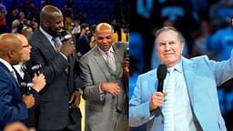 Shaquille O'Neal and Charles Barkley (L) and Bill Belichick (R)