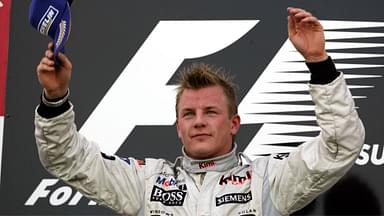 Kimi Raikkonen (Finland McLaren Mercedes) celebrates his victory at the Suzuka GP 2005 Motorsport Grand Prix Men's Japanese Grand Prix 2005, Formula 1 World Championship