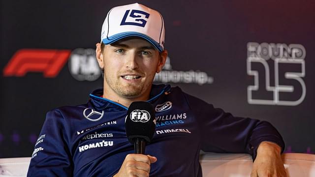 22nd August 2024; Circuit Zandvoort, Zandvoort, Holland, North Holland, Netherlands; Formula 1 Heineken Dutch Grand Prix 2024; Arrivals and Inspection Day; Logan Sargeant (USA) of Williams Racing answers questions from the media