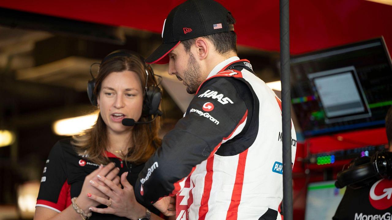 December 17, 2024, Abu Dhabi, United Arab Emirates: ESTEBAN OCON (FRA) of Haas F1 Team 31 talks with his new race engineer LAURA MULLER testing during the 2024 Formula 1 Abu Dhabi Grand Prix at the Yas Marina Circuit