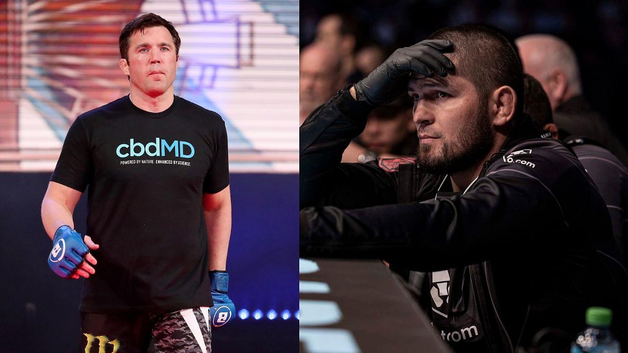 Chael Sonnen (L), Khabib Nurmagomedov (R)