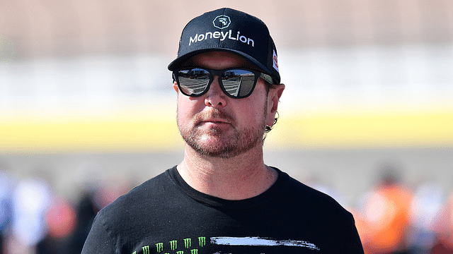 NASCAR Series Cup driver Kurt Busch on pit road during qualifying at Las Vegas Motor Speedway.