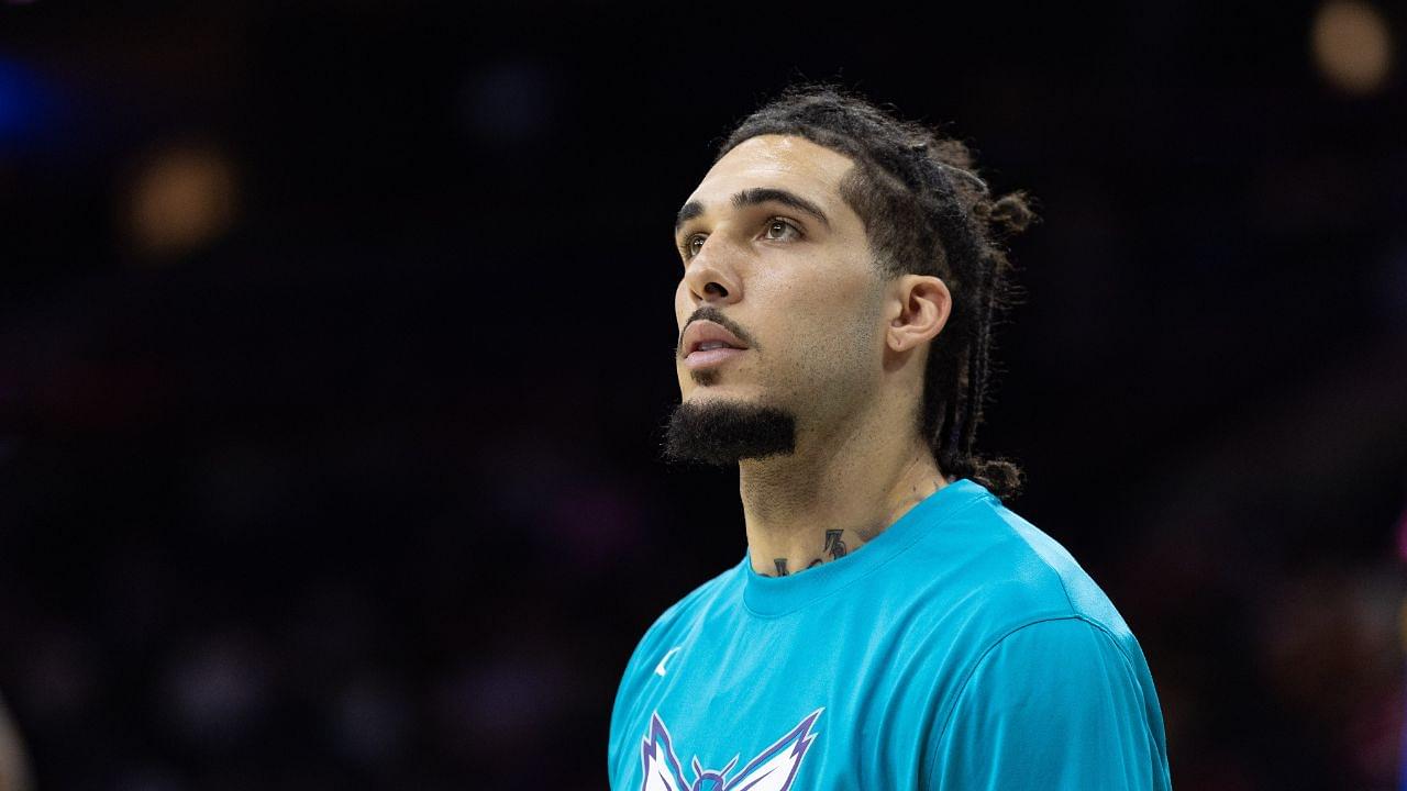 Charlotte Hornets guard LiAngelo Ball before a game against the Philadelphia 76ers at Wells Fargo Center