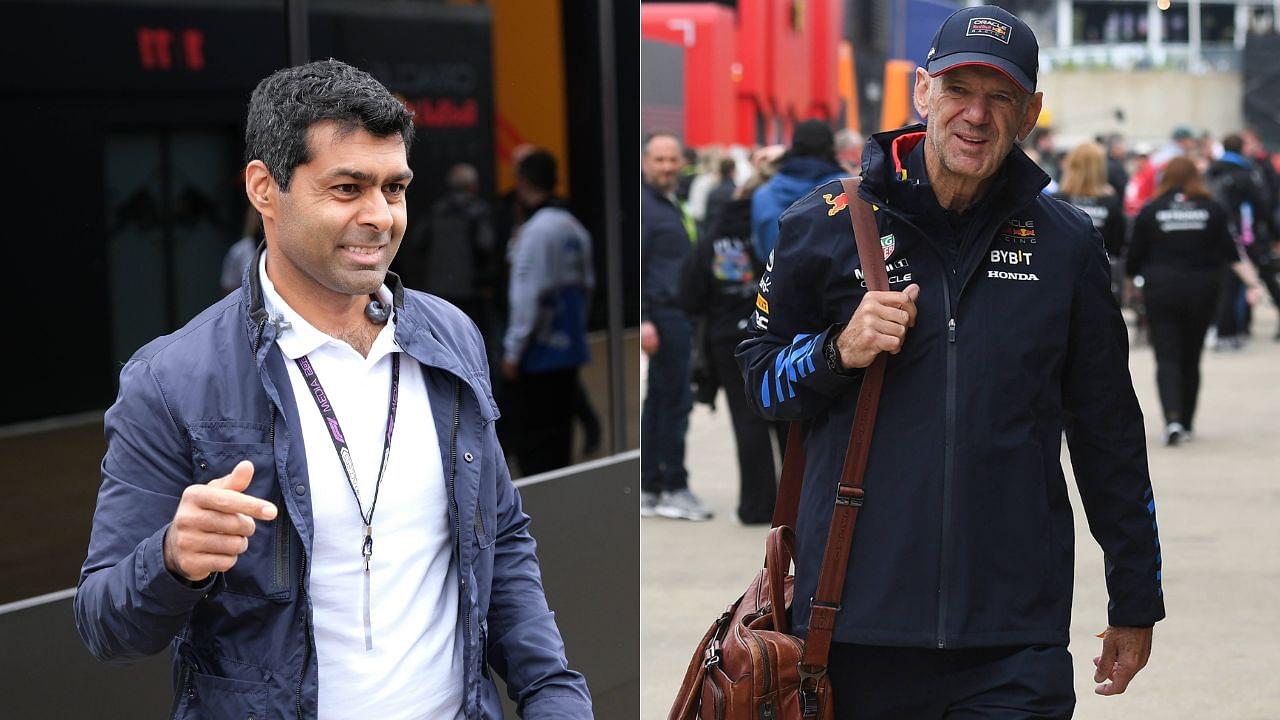 Karun Chandhok (L) and Adrian Newey (R)