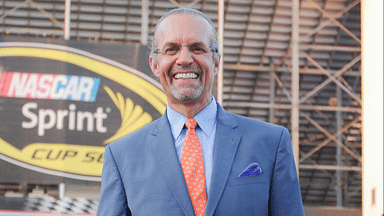 NASCAR announcer Kyle Petty at the Irwin Tools Night Race at Bristol Motor Speedway.