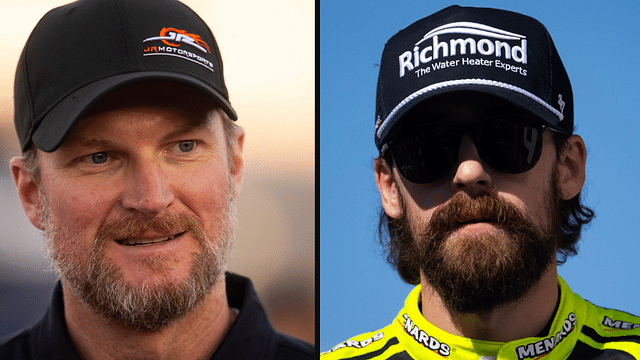 Dale Earnhardt Jr. (L) and Ryan Blaney (R). Image Credits: Imagn.