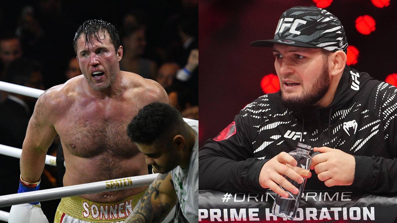 Chael Sonnen (L), Khabib Nurmagomedov (R)