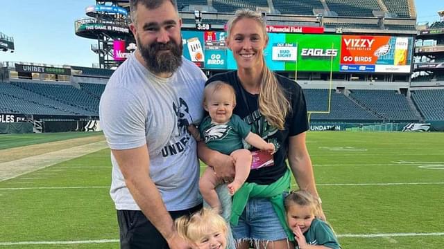 Kylie kelce with husband Jason kelce and their three daughters.