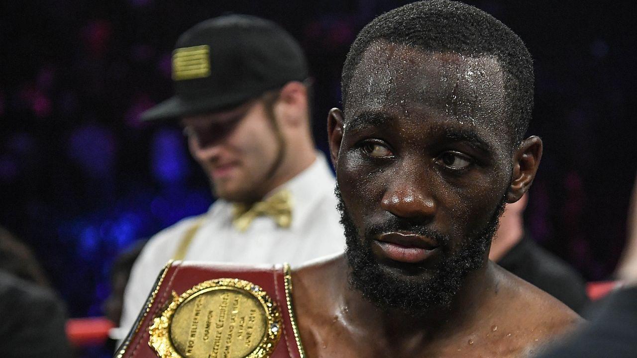 Terence Crawford looks on after winning his fight against Amir Khan during the WBO welterweight title fight at Madison Square Garden.