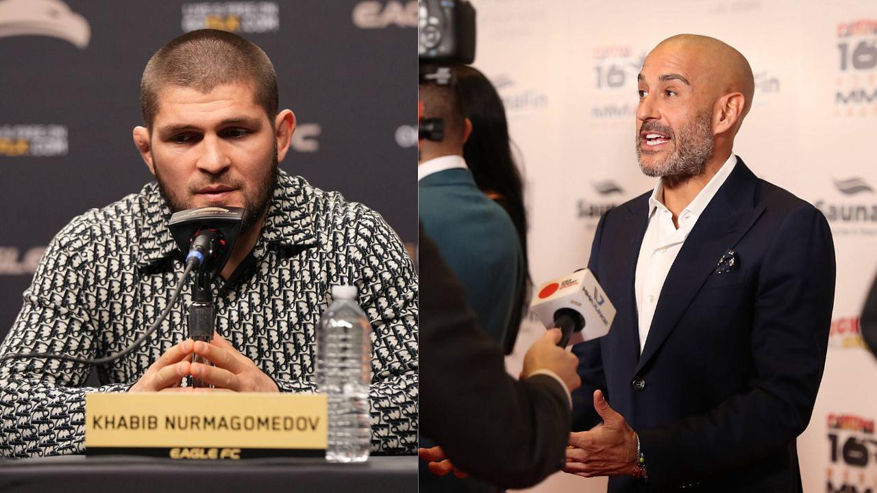 Khabib Nurmagomedov (L), Jon Anik (R)