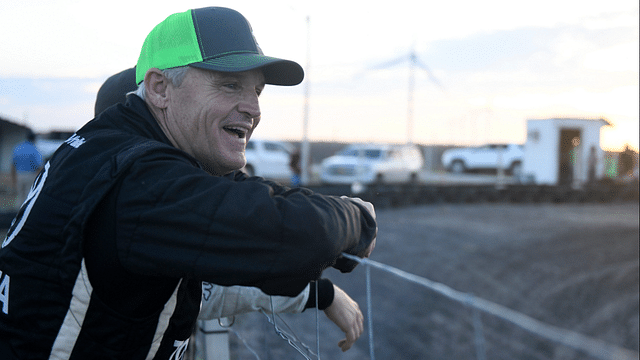 Former NASCAR driver Kenny Wallace watches the kids go-cart race, Wednesday, Oct. 7, 2020, in Bishop. © Annie Rice/Caller-Times via Imagn Content Services, LLC.