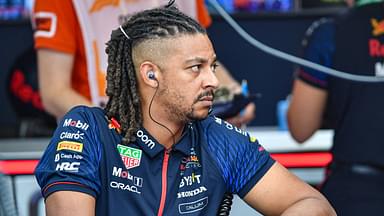 25th August 2023; Circuit Zandvoort, Zandvoort, North Holland, Netherlands; Formula 1 Heineken Dutch Grand Prix 2023; Free Practice Day; Oracle Red Bull Racing mechanic Calum Nicholas