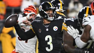 Jan 4, 2025; Pittsburgh, Pennsylvania, USA; Pittsburgh Steelers quarterback Russell Wilson (3) throws a pass against the Cincinnati Bengals during the second quarter at Acrisure Stadium.