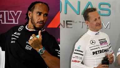 Lewis Hamilton (L) and Michael Schumacher (R)