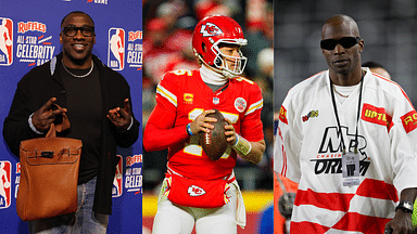 Shannon Sharpe (L), Patrick Mahomes (M) and Chad Johnson (R)